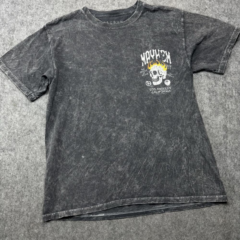 PacSun Shirt Mens Medium Black Mayhem Skull Los Angeles Graphic Tee Streetwear
